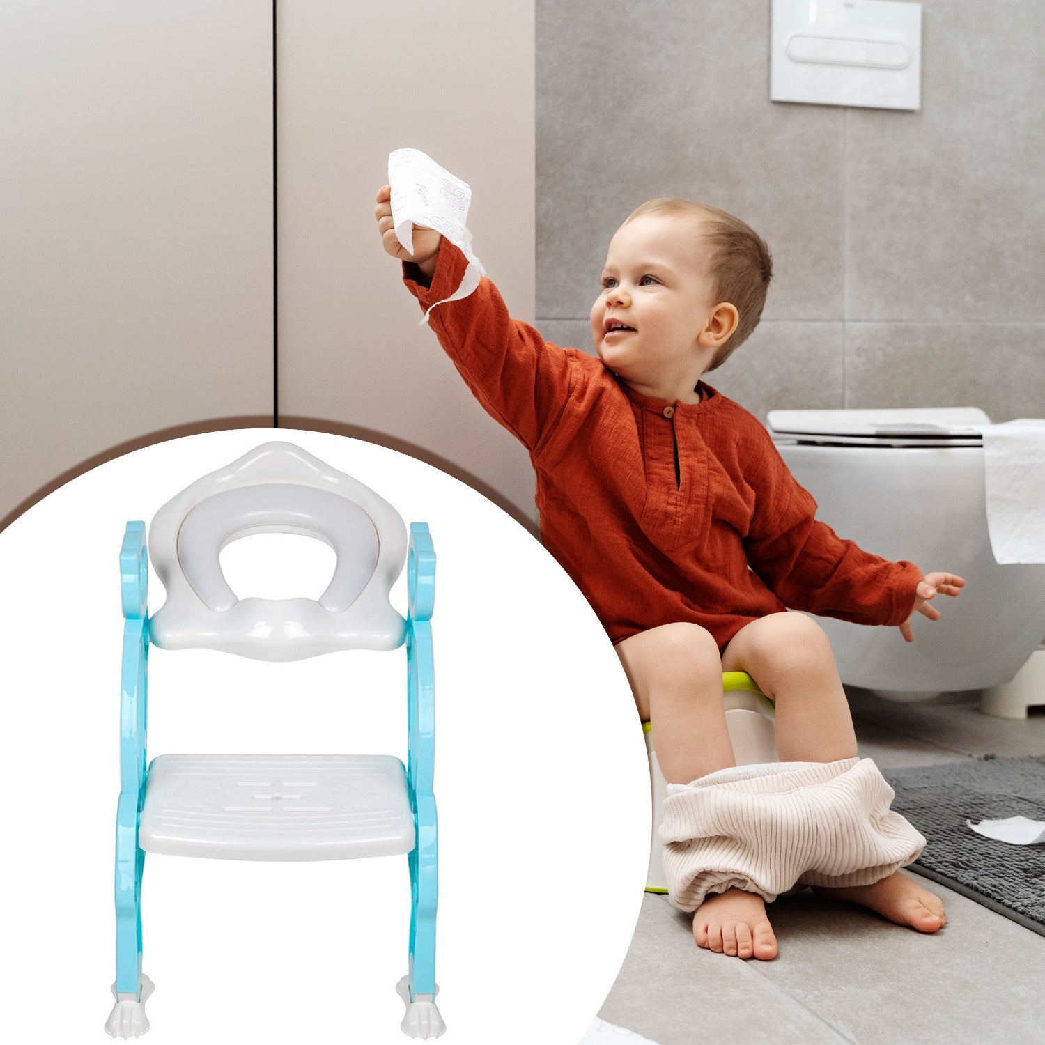 8492 2 In 1 Potty Training Toilet Seat with Step Stool Ladder for Boy and Girl Baby Toddler Kid Children’s Toilet Training Seat Chair with Soft Padded Seat and Sturdy Non-Slip Wide Step, Make Potty Easier For Your Kids (Multi-Color) 8492 2 In 1 Potty Training Toilet Seat with Step Stool Ladder for Boy and Girl Baby Toddler Kid Children’s Toilet Training Seat Chair with Soft Padded Seat and Sturdy Non-Slip Wide Step, Make Potty Easier For Your Kids (Multi-Color)